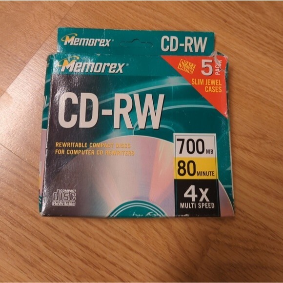 Memorex 4 pack CD-RW 700mb 80 minute 4x Multi Speed - Picture 2 of 3